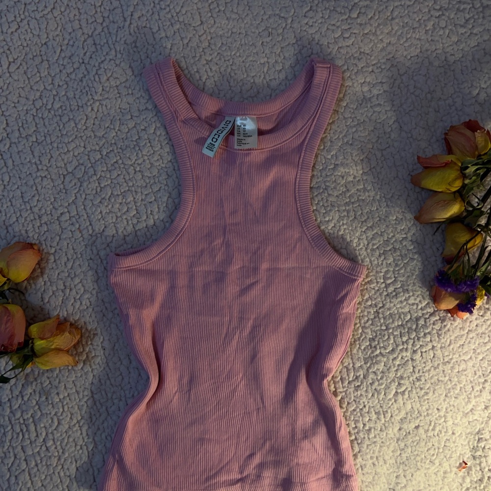H&M Ribbed Pink Tank Top